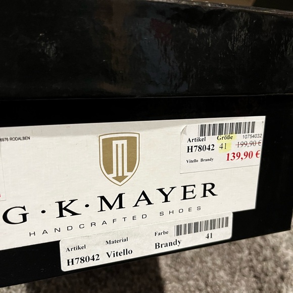 GK Mayer Handcrafted
Vitello material, brandy color, European 41, US size 8M - Picture 6 of 6